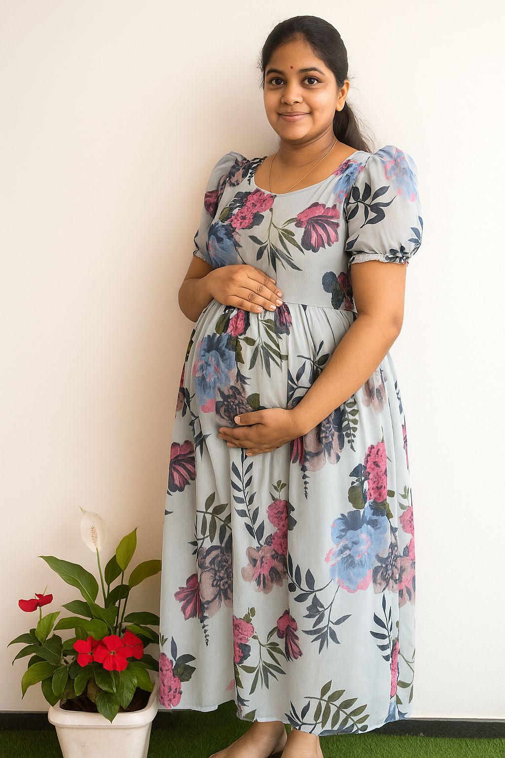 Light blue delta georgette