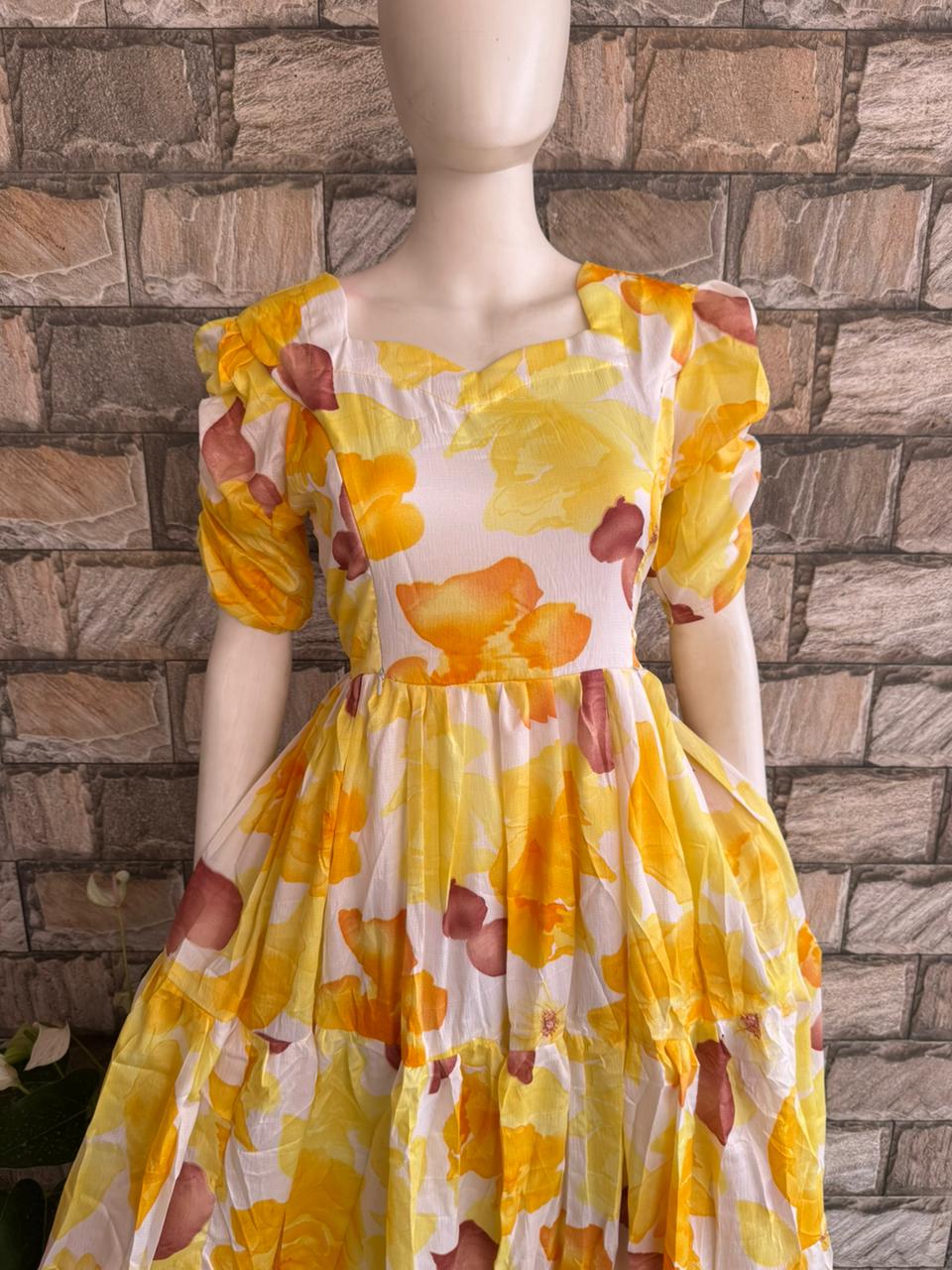 yellow flower delta crepe