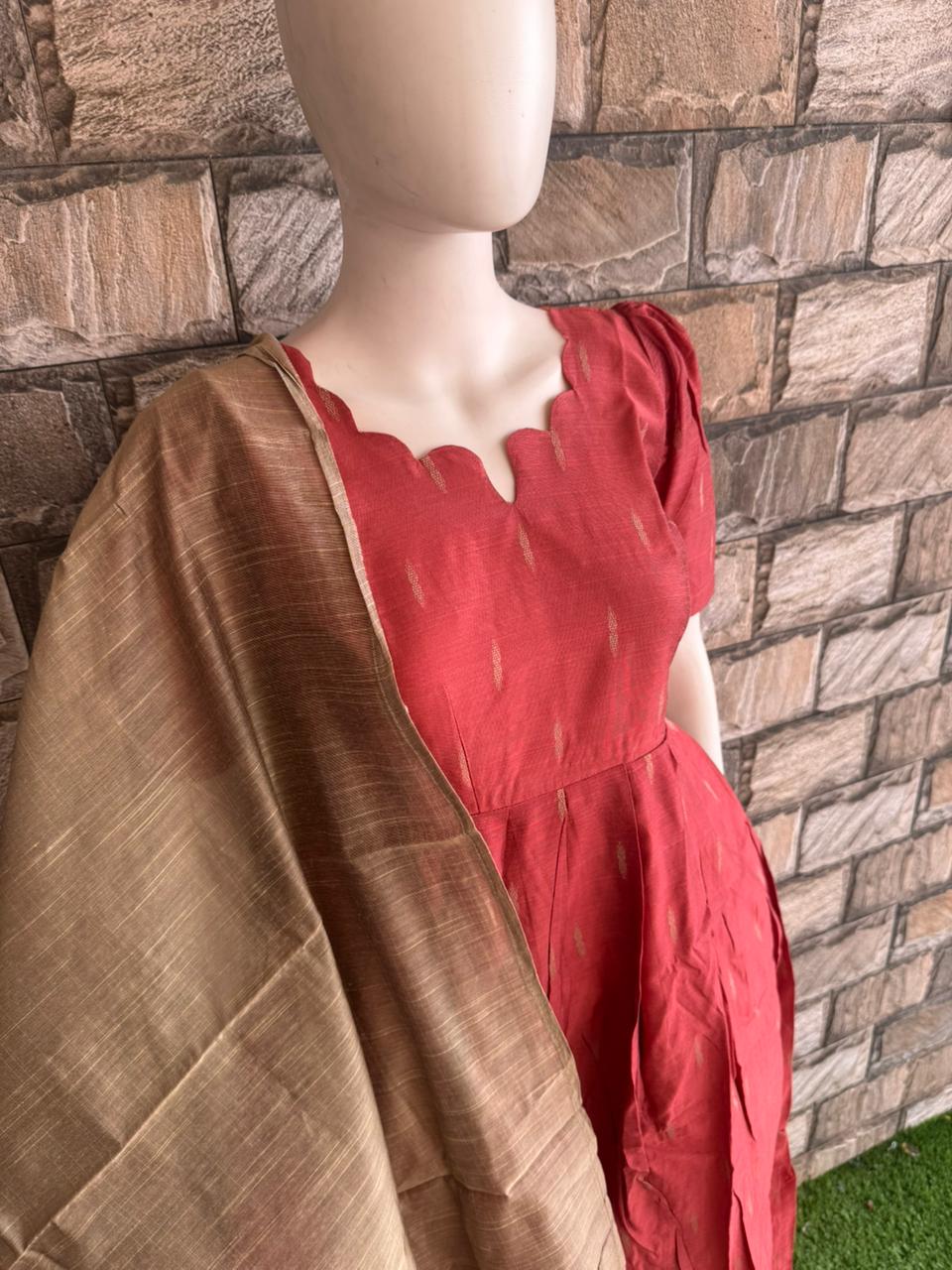 Golden Cotton Dupatta CF115