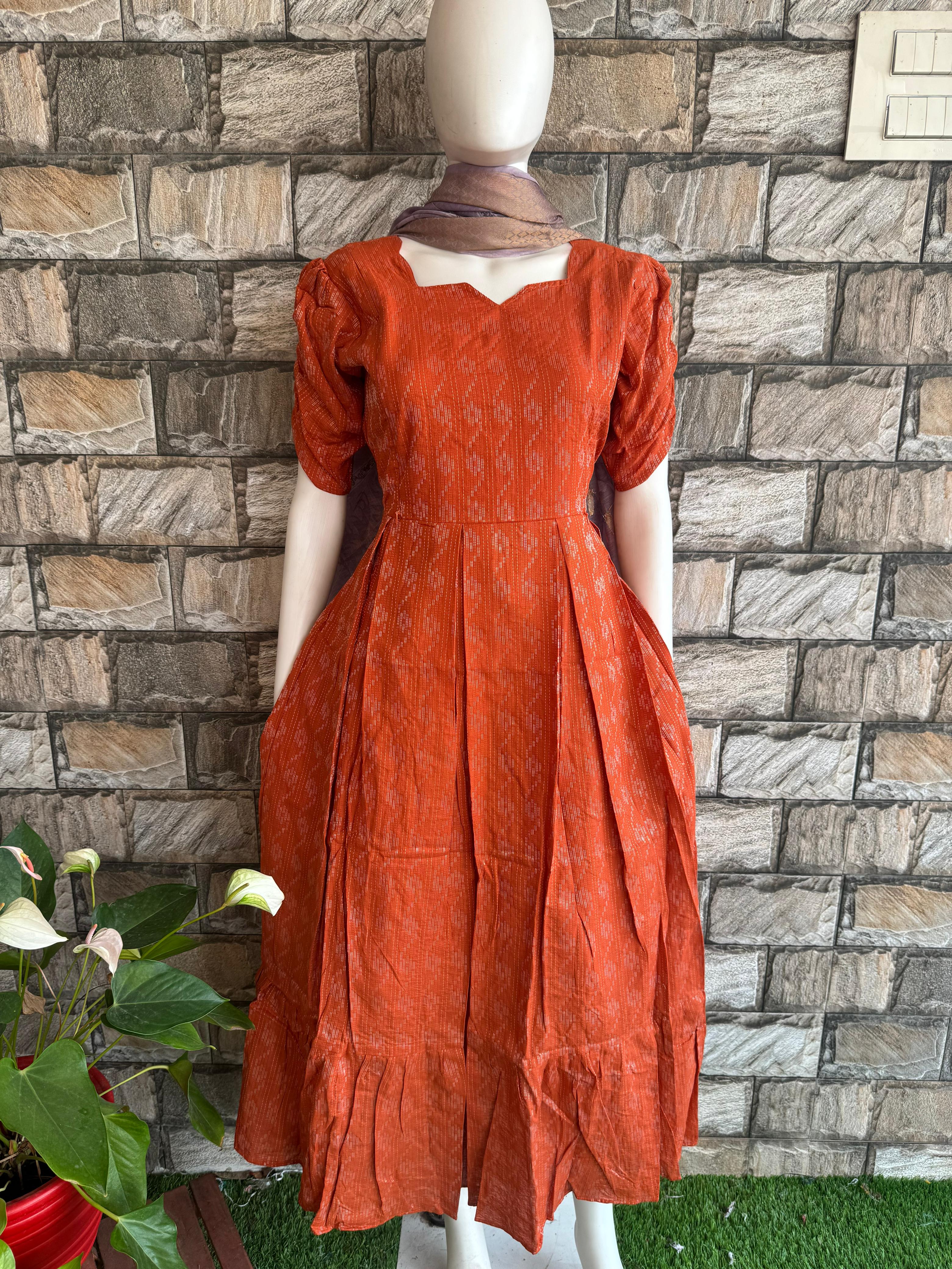 Rust Orange Kanta Cotton Maxi CF143