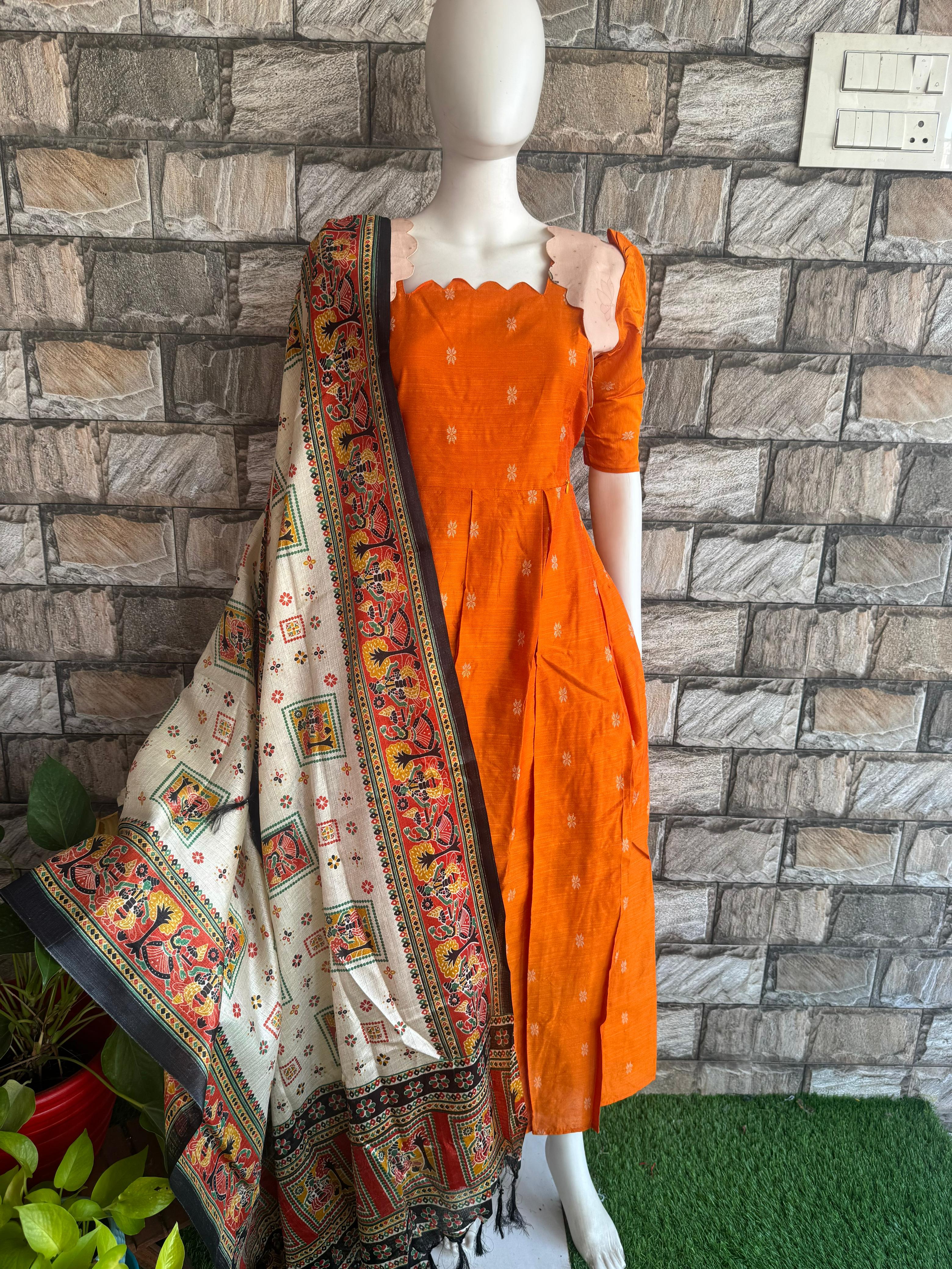 Half White Dupatta CF126