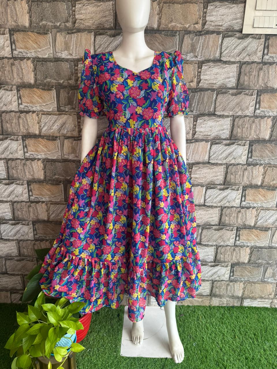 Royal blue georgette