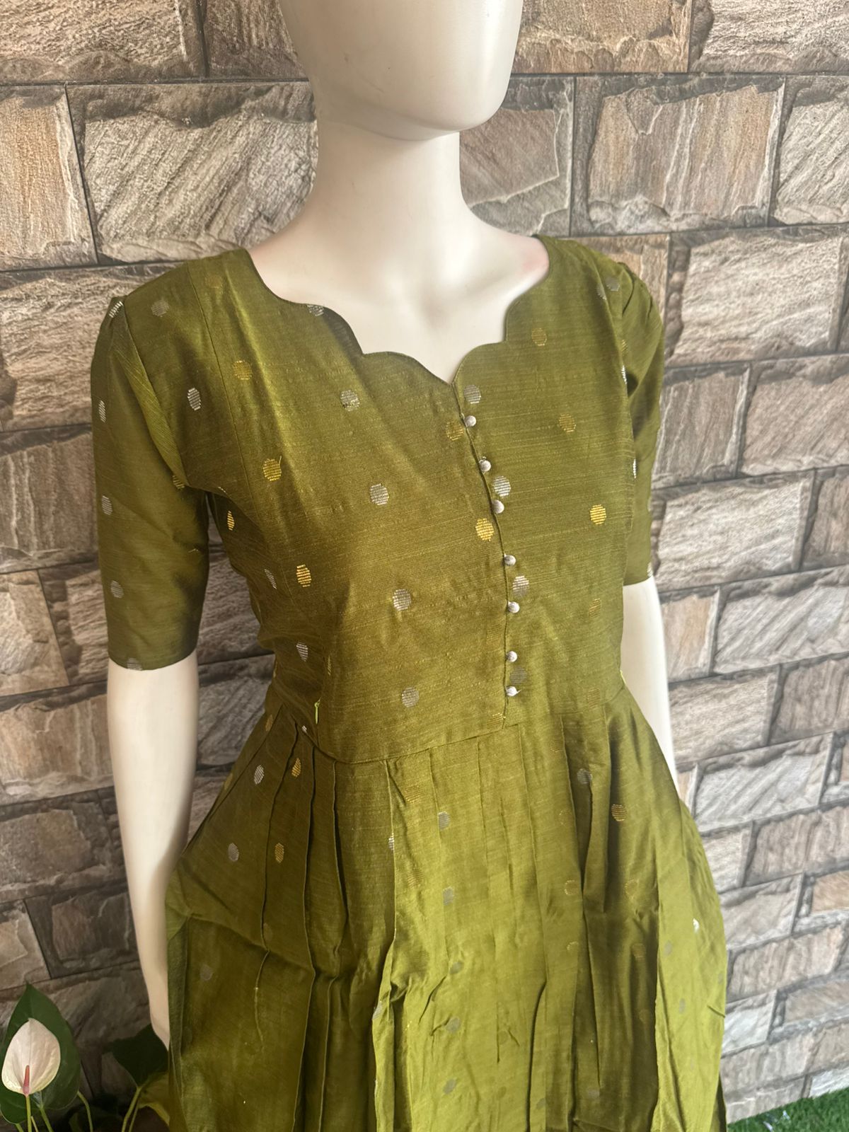 green raw silk