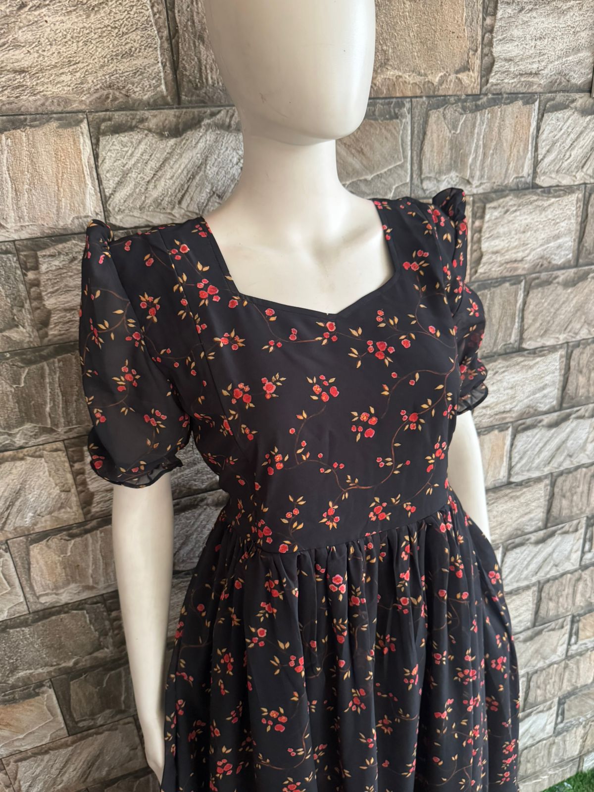 black georgette maxi