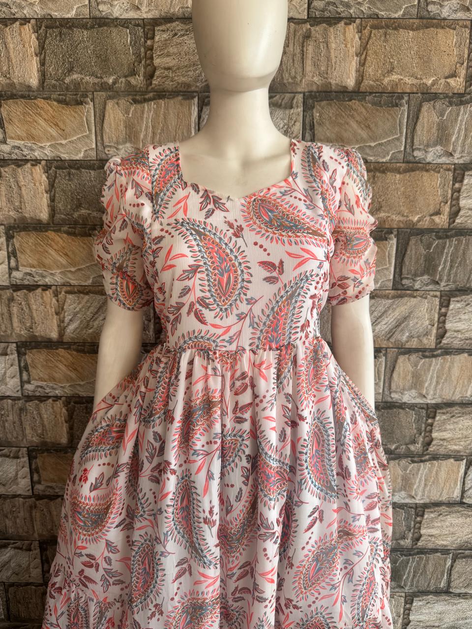 white georgette maxi