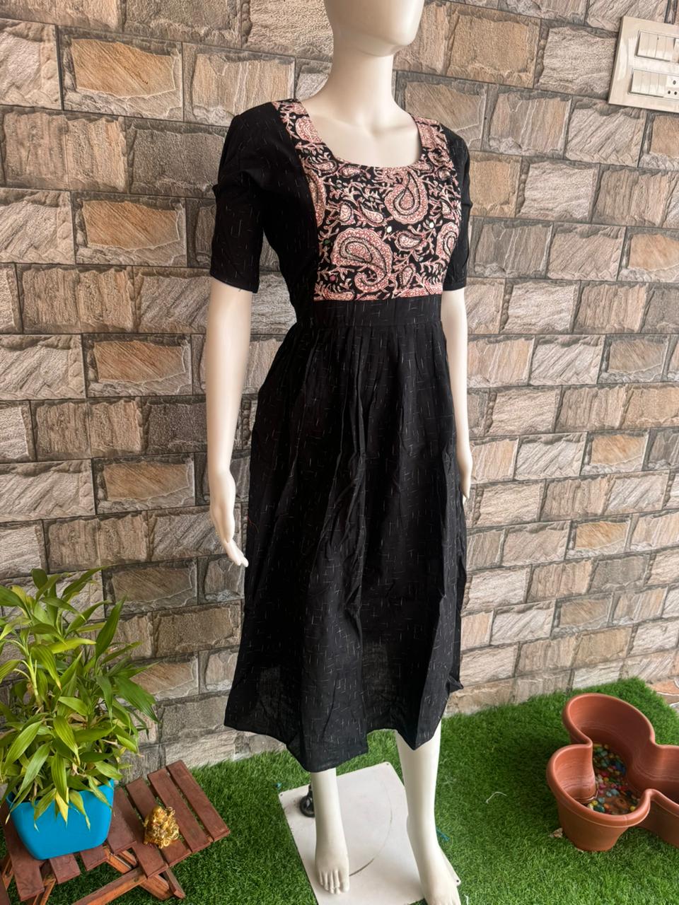 Black ikkat cotton