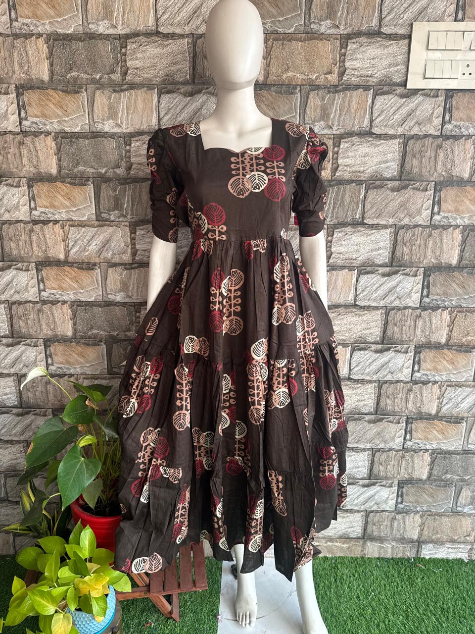 coffee brown cotton maxi