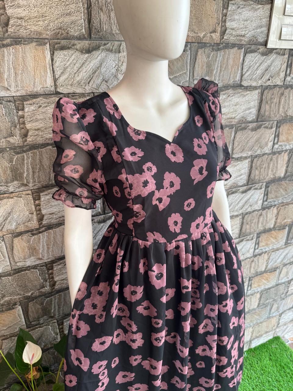 black georgette maxi