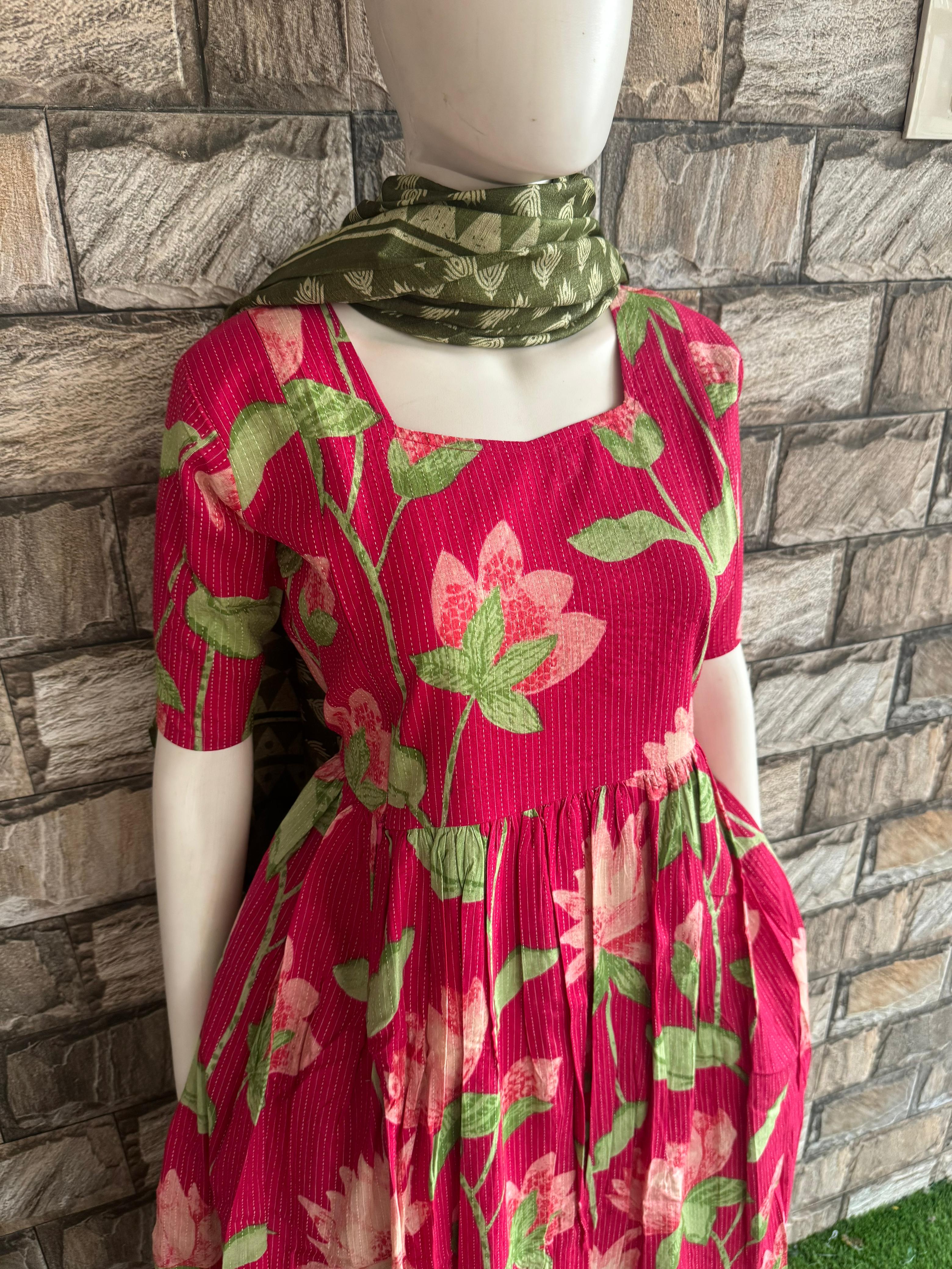 Magenta Lotus Kanta cotton Maxi CF137