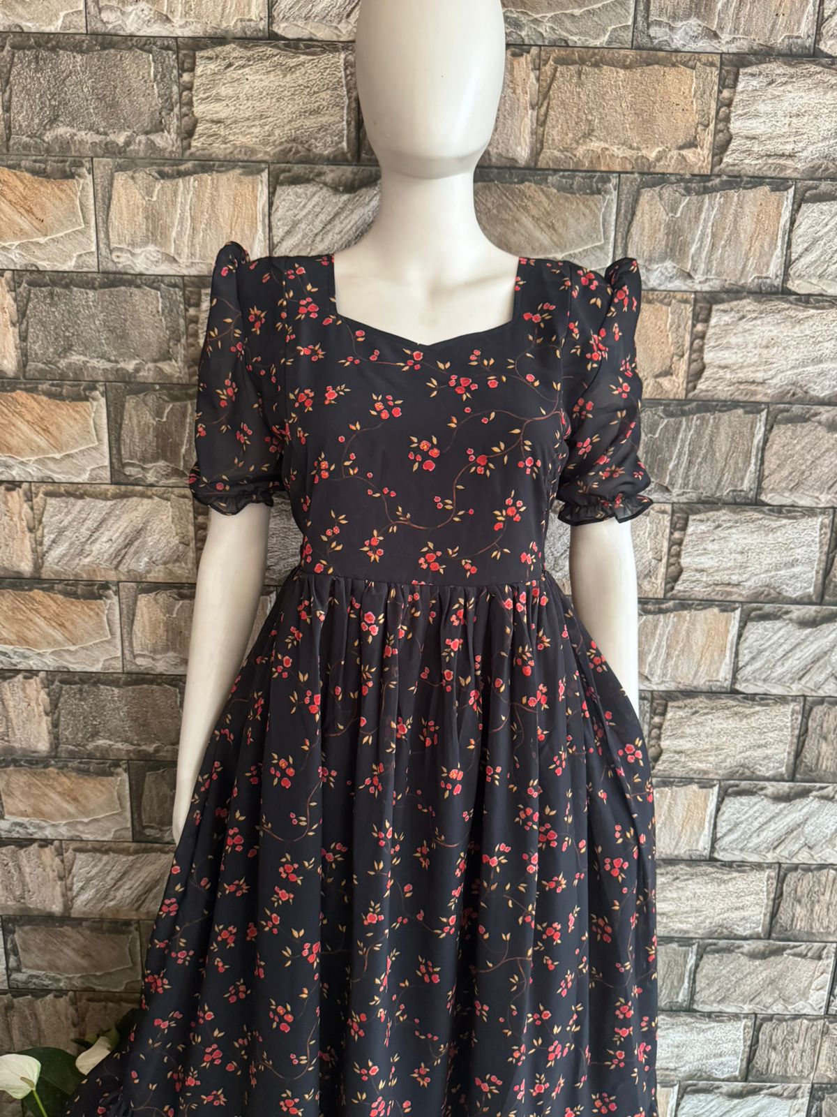 black georgette maxi