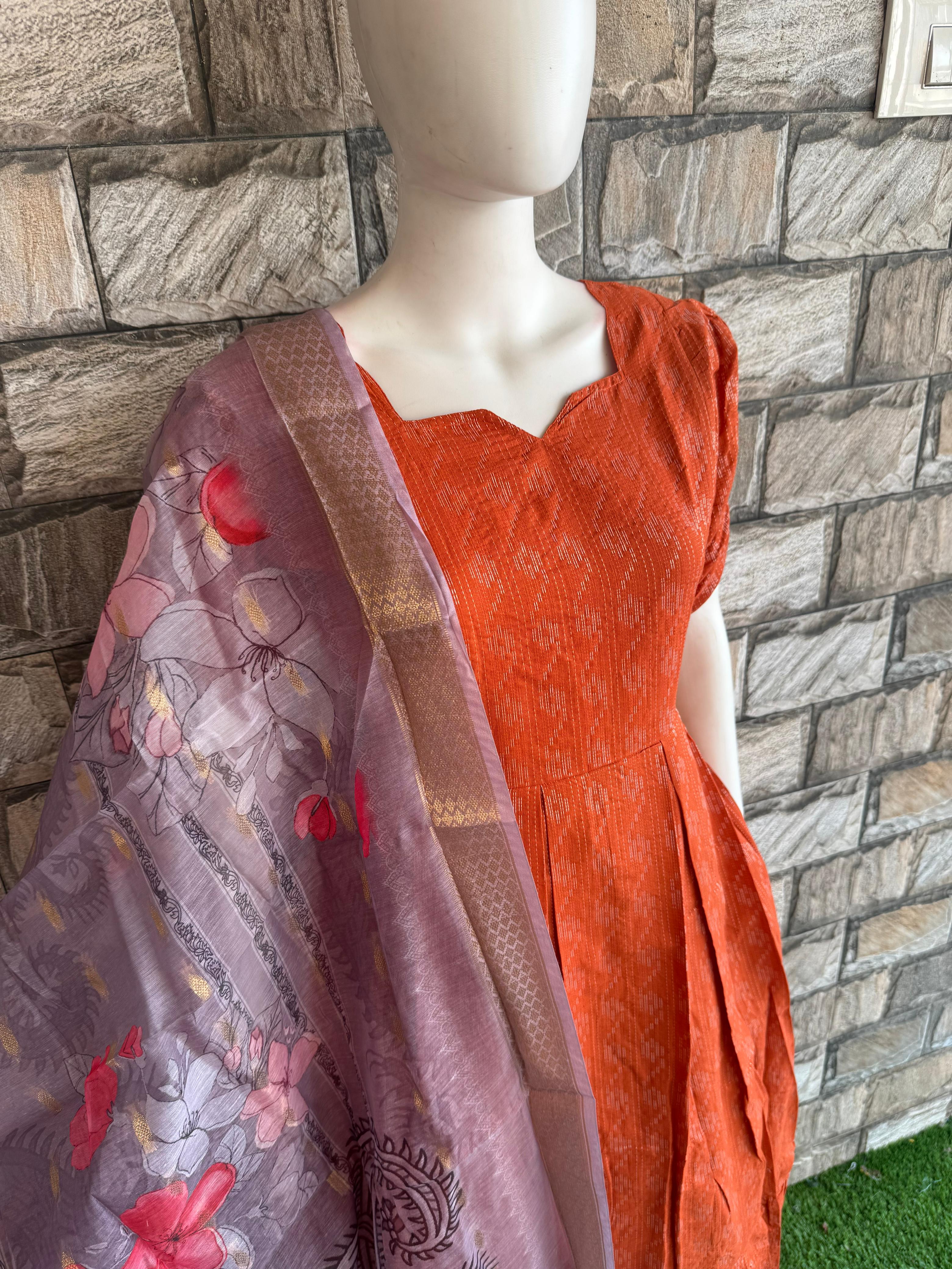 Grey Poly cotton Zari Dupatta CF143