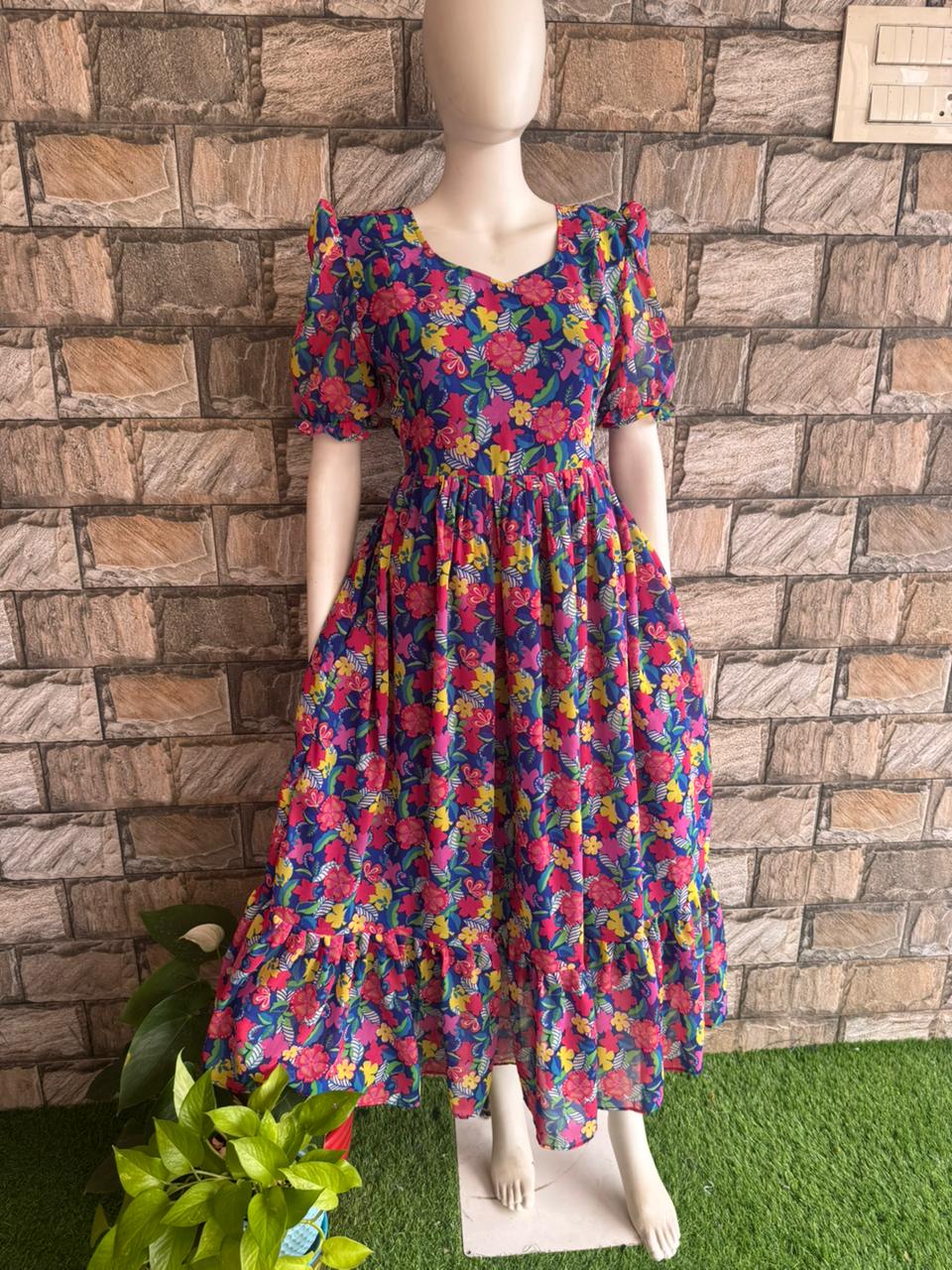 Royal blue georgette