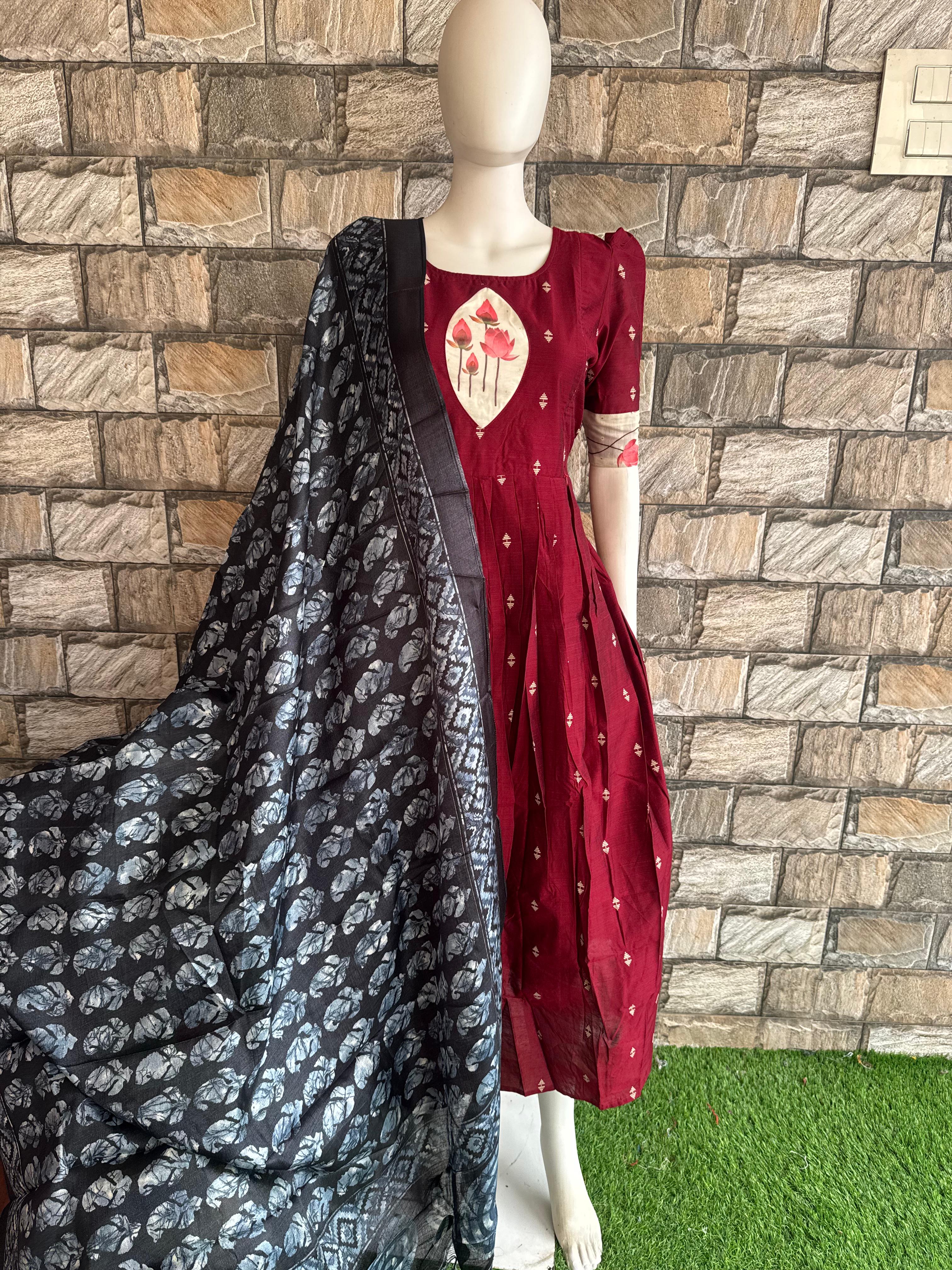 Black khadhi Dupatta CF114