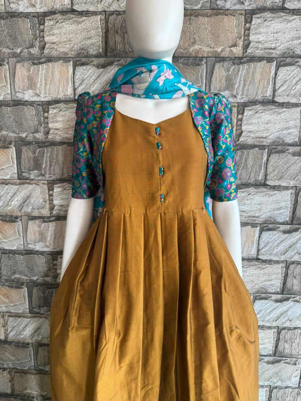 Silk   cotton Maternity maxi  Honey