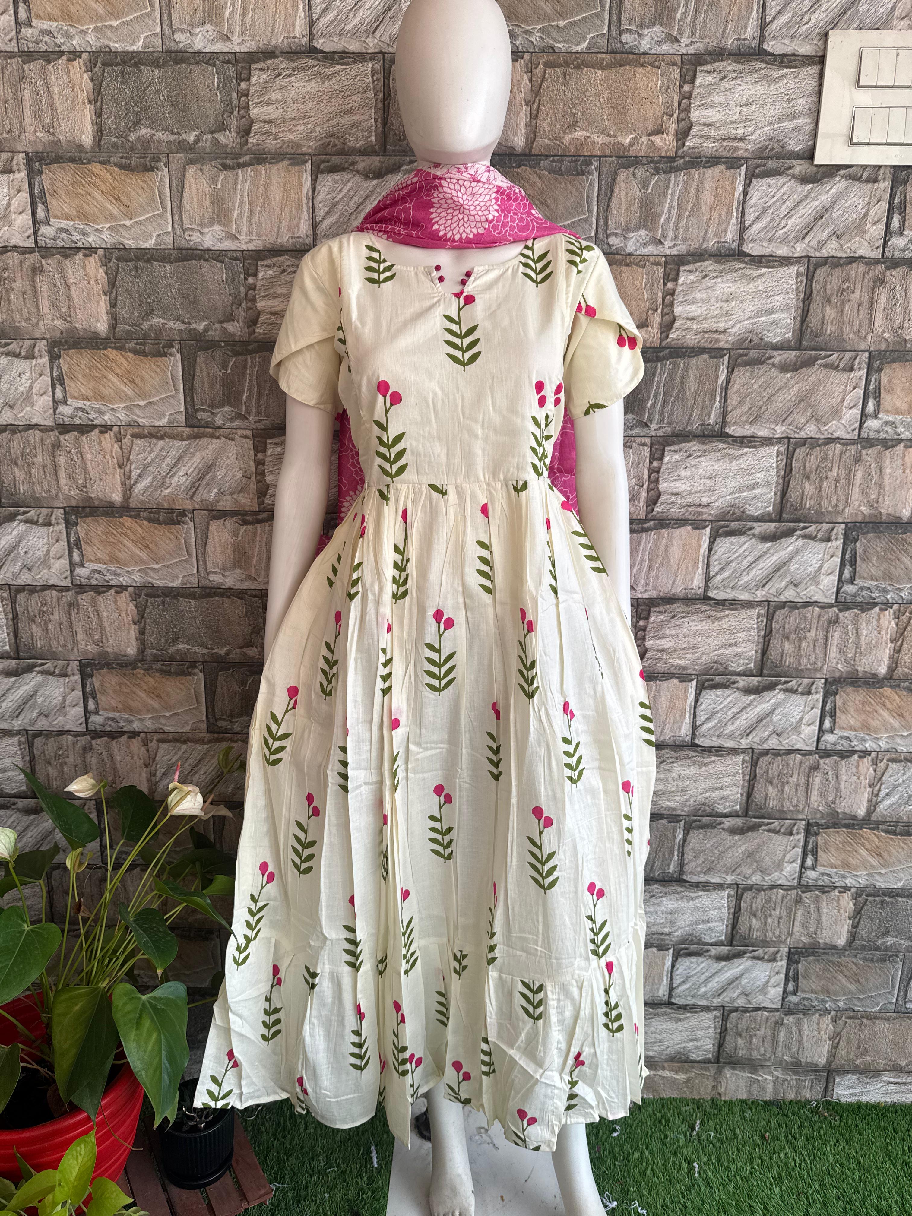 White cotton maxi Perfect For mom to be CF176