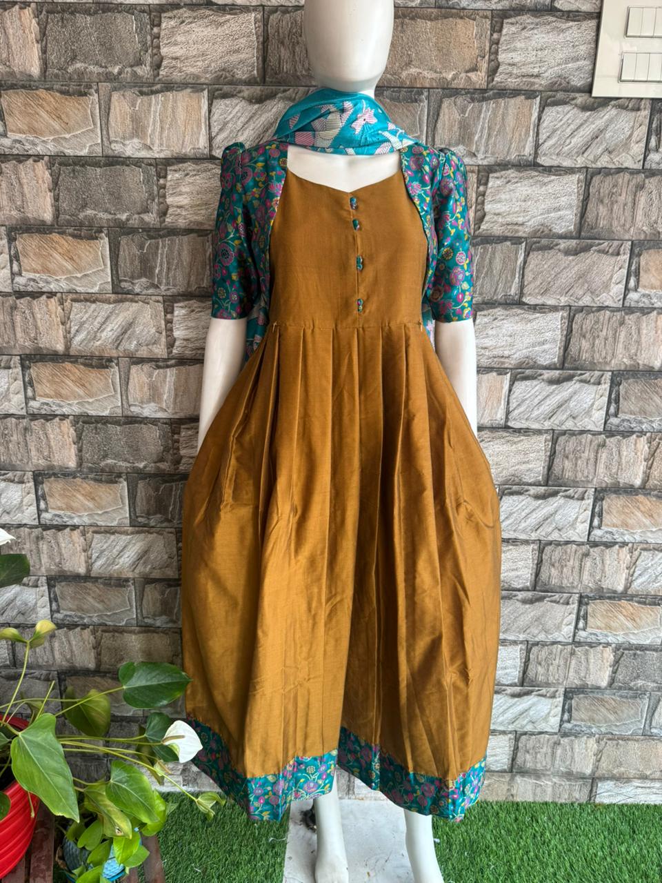 Silk   cotton Maternity maxi  Honey