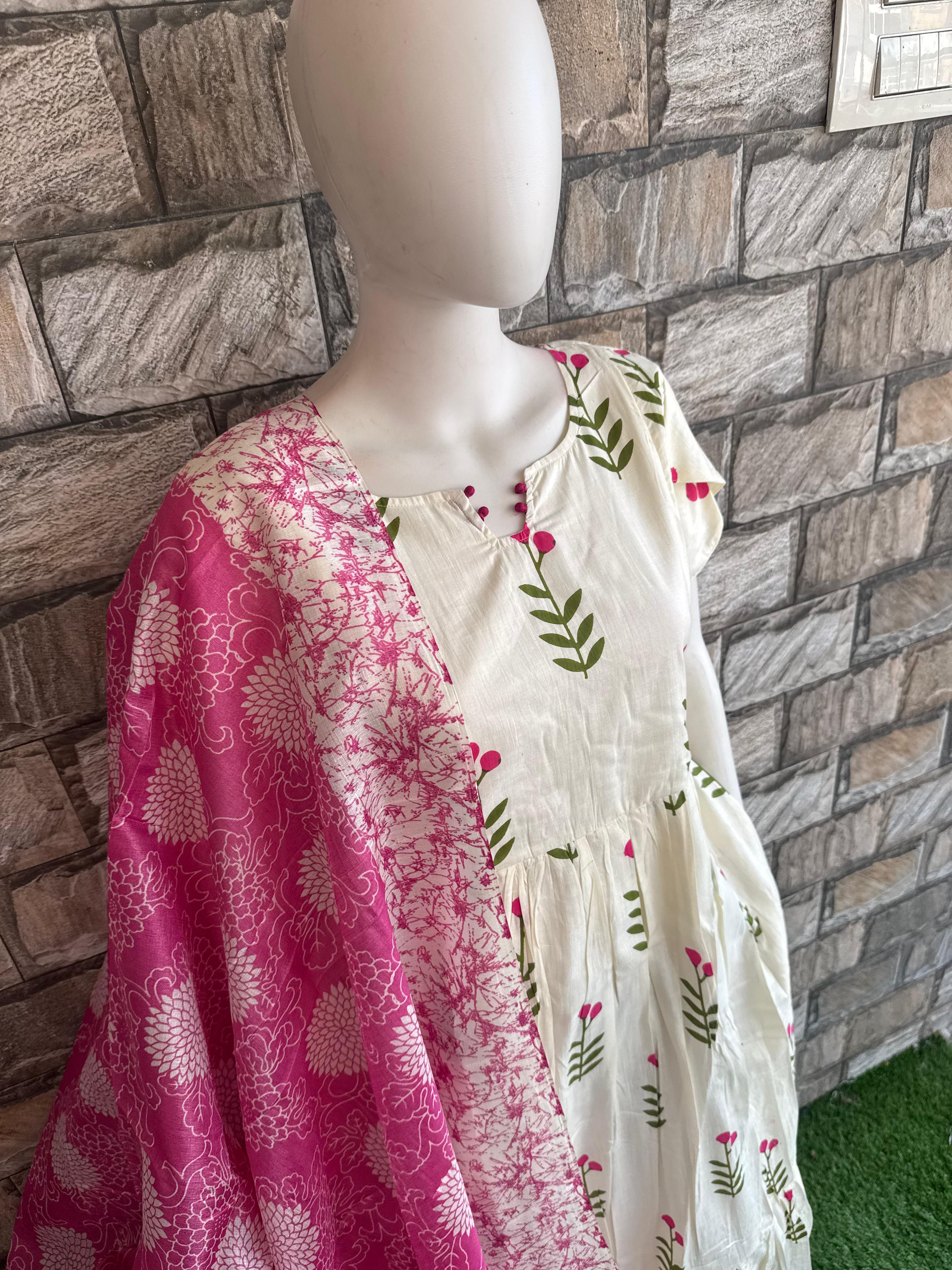 Pink poly khadhi dupatta cF176