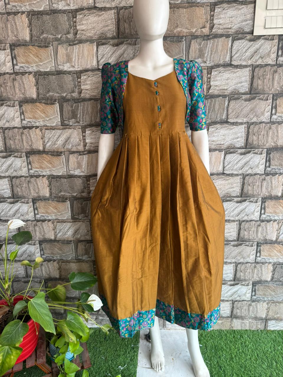 Silk   cotton Maternity maxi  Honey