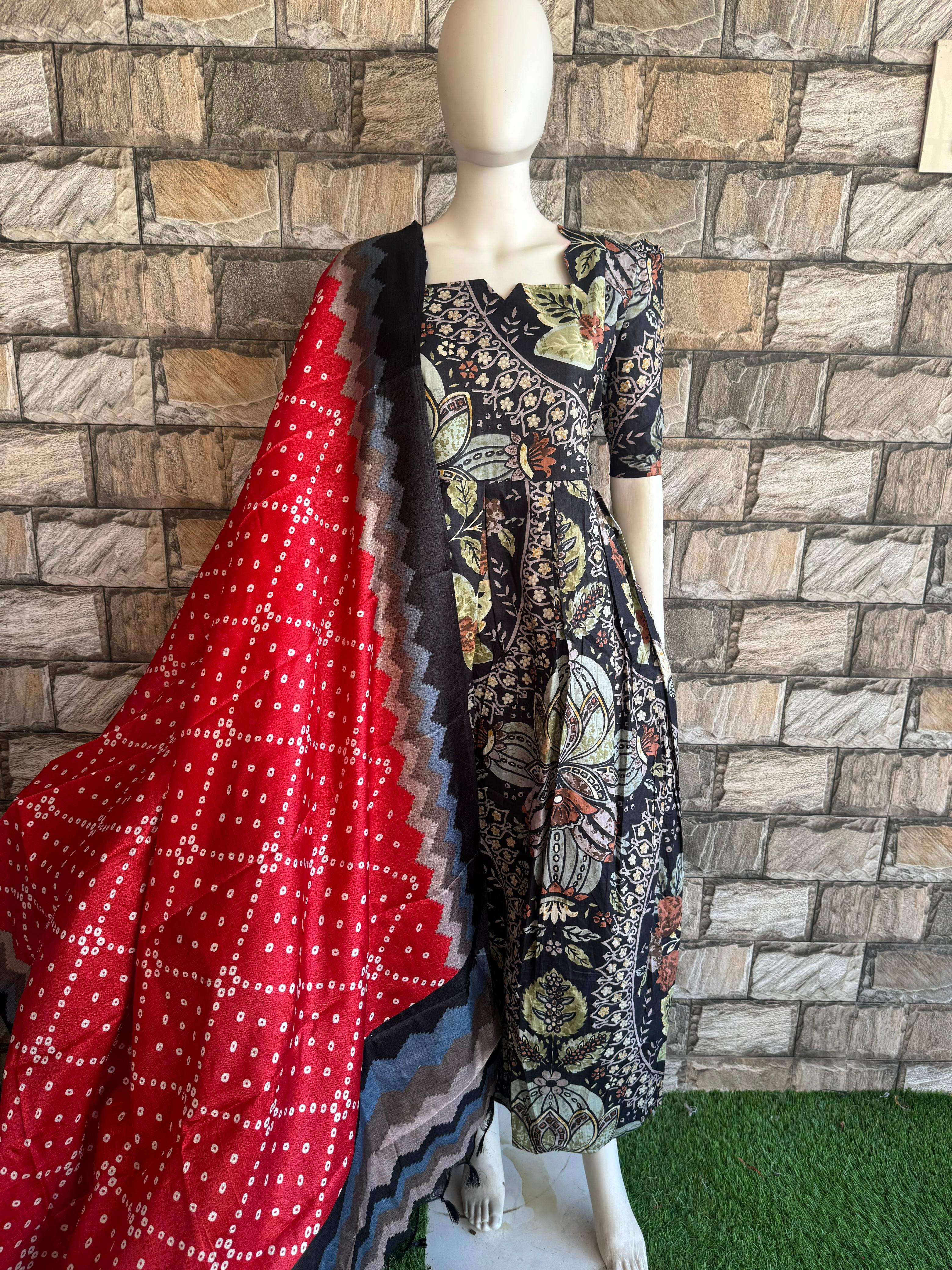 Red Dupatta CF109
