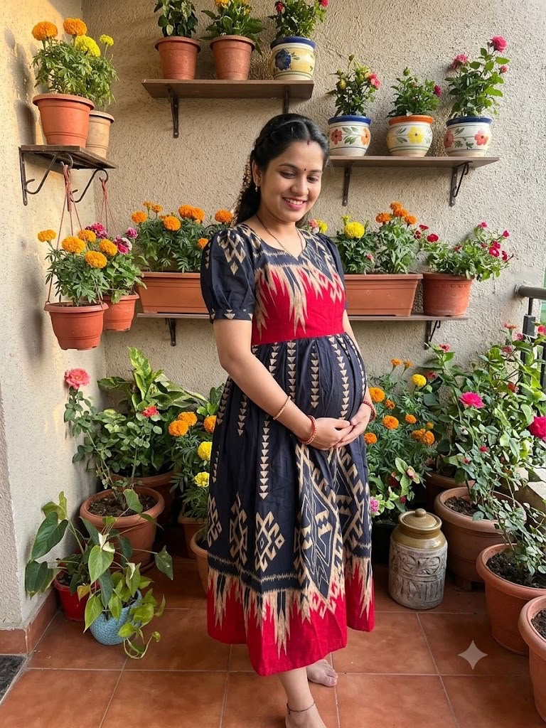 Premium soft  rayon Maternity maxi Budget launch Daman (navy blue )